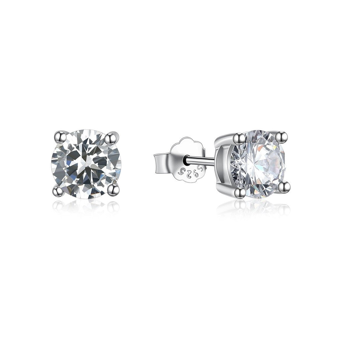 ORECCHINI PUNTO LUCE in ARGENTO 925 RODIATO UOMO DONNA ANALLERGICI BRILLANTINO