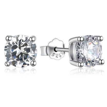 ORECCHINI PUNTO LUCE in ARGENTO 925 RODIATO UOMO DONNA ANALLERGICI BRILLANTINO