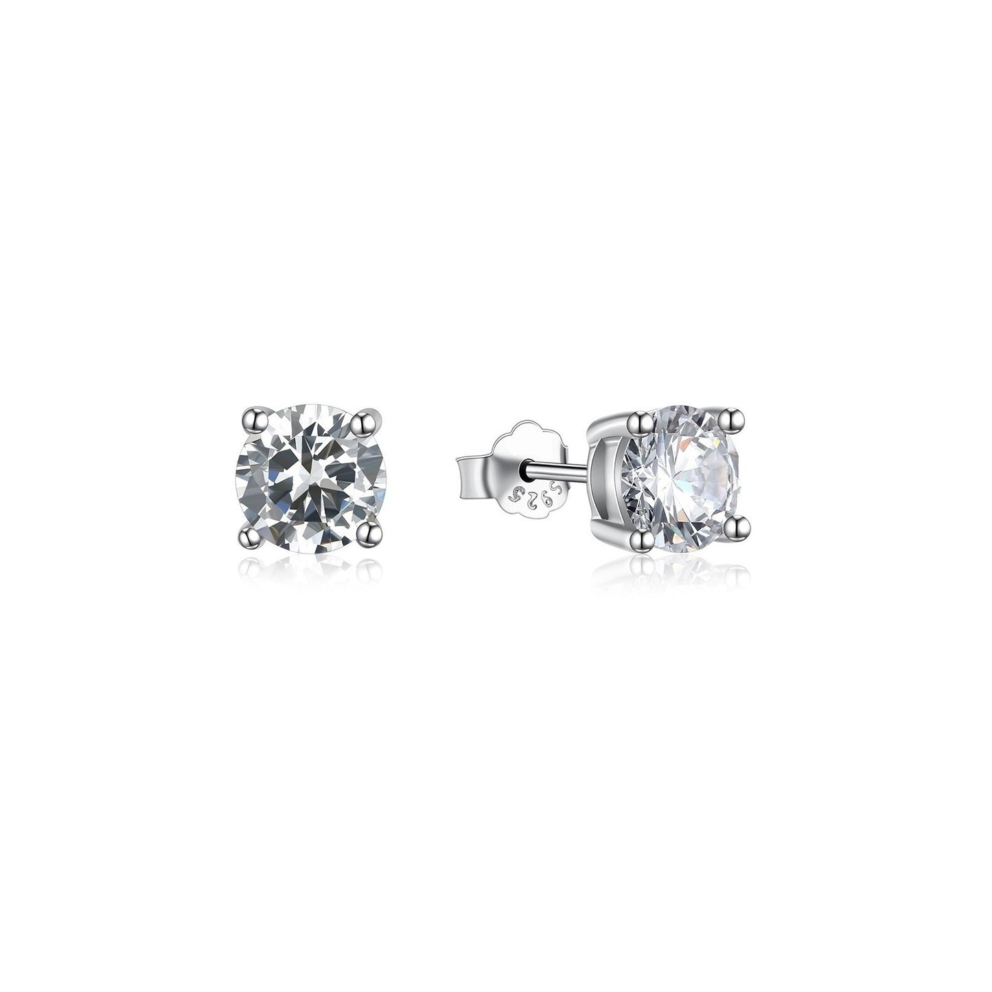 ORECCHINI PUNTO LUCE in ARGENTO 925 RODIATO UOMO DONNA ANALLERGICI BRILLANTINO