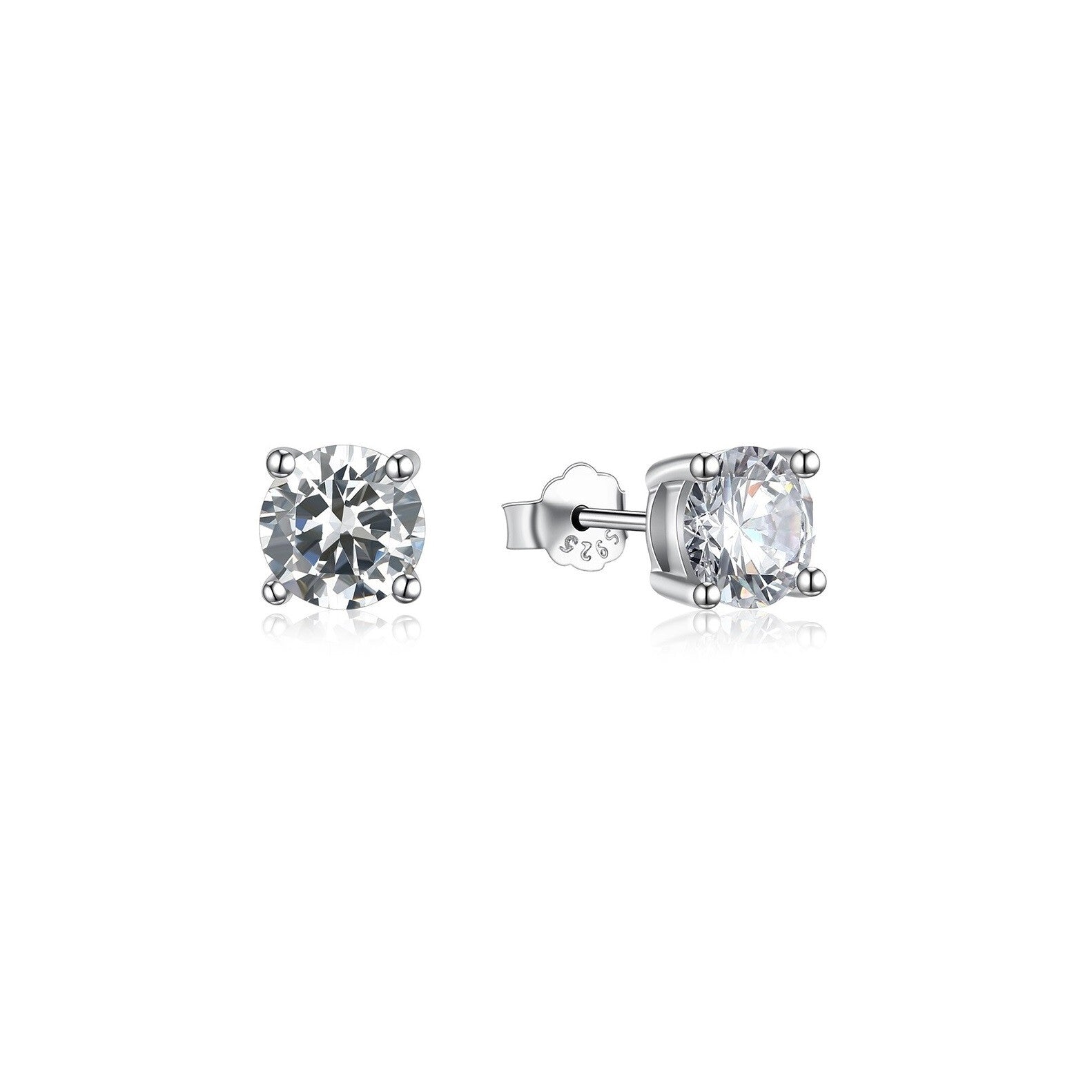 ORECCHINI PUNTO LUCE in ARGENTO 925 RODIATO UOMO DONNA ANALLERGICI BRILLANTINO