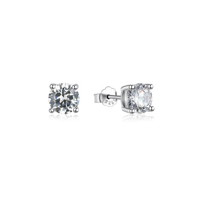 ORECCHINI PUNTO LUCE in ARGENTO 925 RODIATO UOMO DONNA ANALLERGICI BRILLANTINO