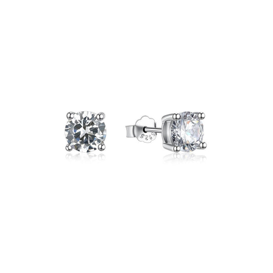 ORECCHINI PUNTO LUCE in ARGENTO 925 RODIATO UOMO DONNA ANALLERGICI BRILLANTINO