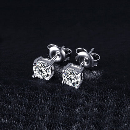 ORECCHINI PUNTO LUCE in ARGENTO 925 RODIATO UOMO DONNA ANALLERGICI BRILLANTINO