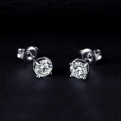 ORECCHINI PUNTO LUCE in ARGENTO 925 RODIATO UOMO DONNA ANALLERGICI BRILLANTINO