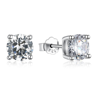 ORECCHINI PUNTO LUCE in ARGENTO 925 RODIATO UOMO DONNA ANALLERGICI BRILLANTINO