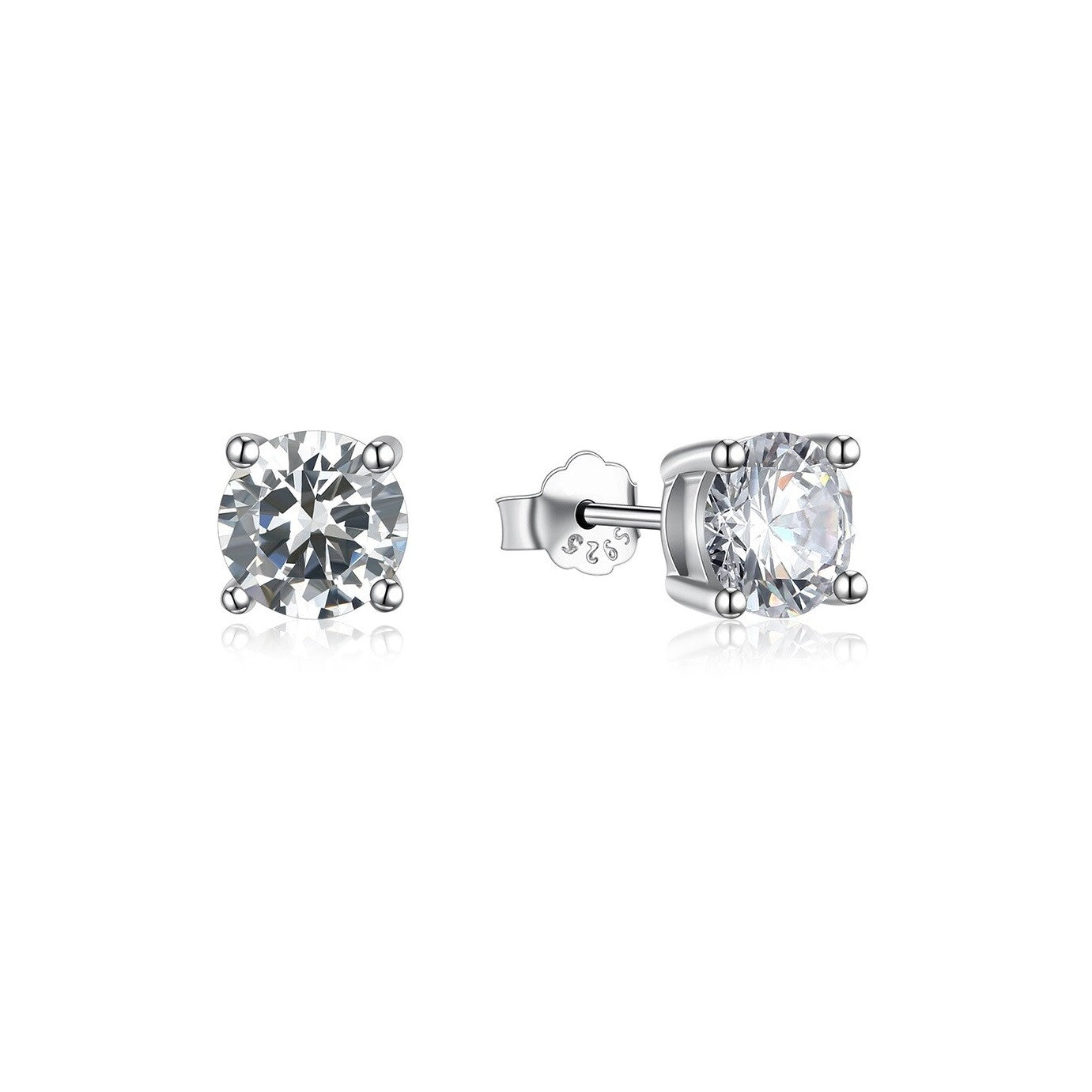 ORECCHINI PUNTO LUCE in ARGENTO 925 RODIATO UOMO DONNA ANALLERGICI BRILLANTINO