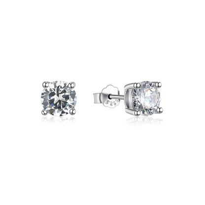 ORECCHINI PUNTO LUCE in ARGENTO 925 RODIATO UOMO DONNA ANALLERGICI BRILLANTINO