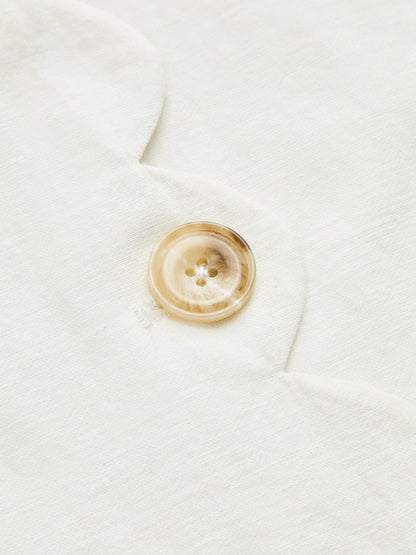 Cotton Linen Scallop Trim Vest & Skirt Set