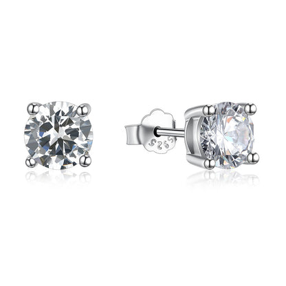 ORECCHINI PUNTO LUCE in ARGENTO 925 RODIATO UOMO DONNA ANALLERGICI BRILLANTINO